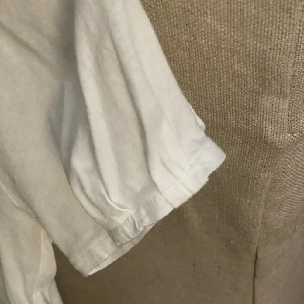 J. Crew White Short Sleeve Pleat-Front Tee